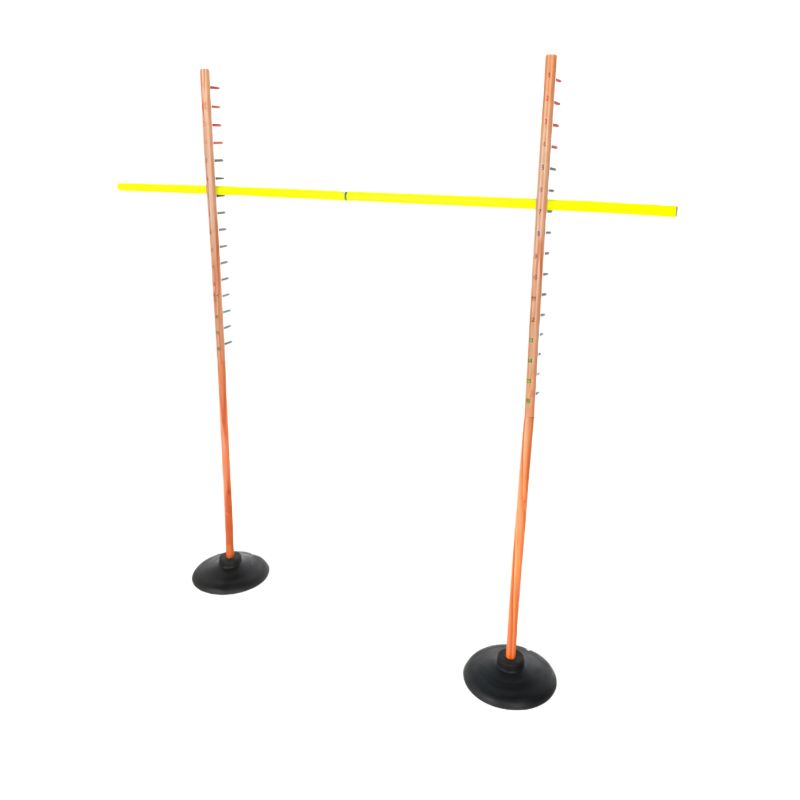 Limbo 3 wooden limbo with one yellow pole and two black bases