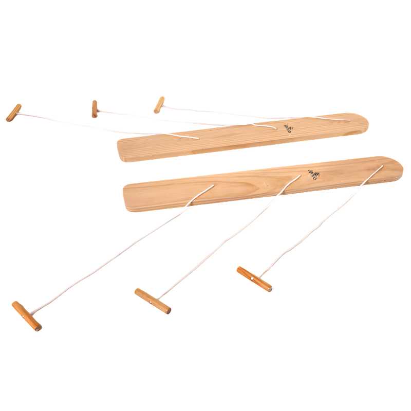 Walking Ski's 2 two wooden skis with six ropes attached