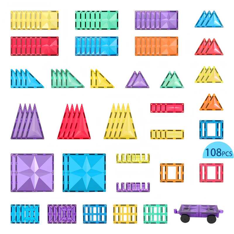Magnetic Rainbow Tiles 108pcs 3