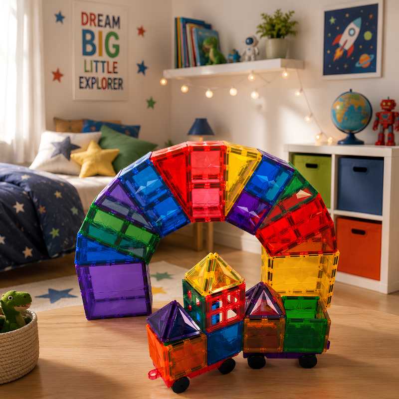 Magnetic 182pcs Rainbow Tiles Lifestyle 1