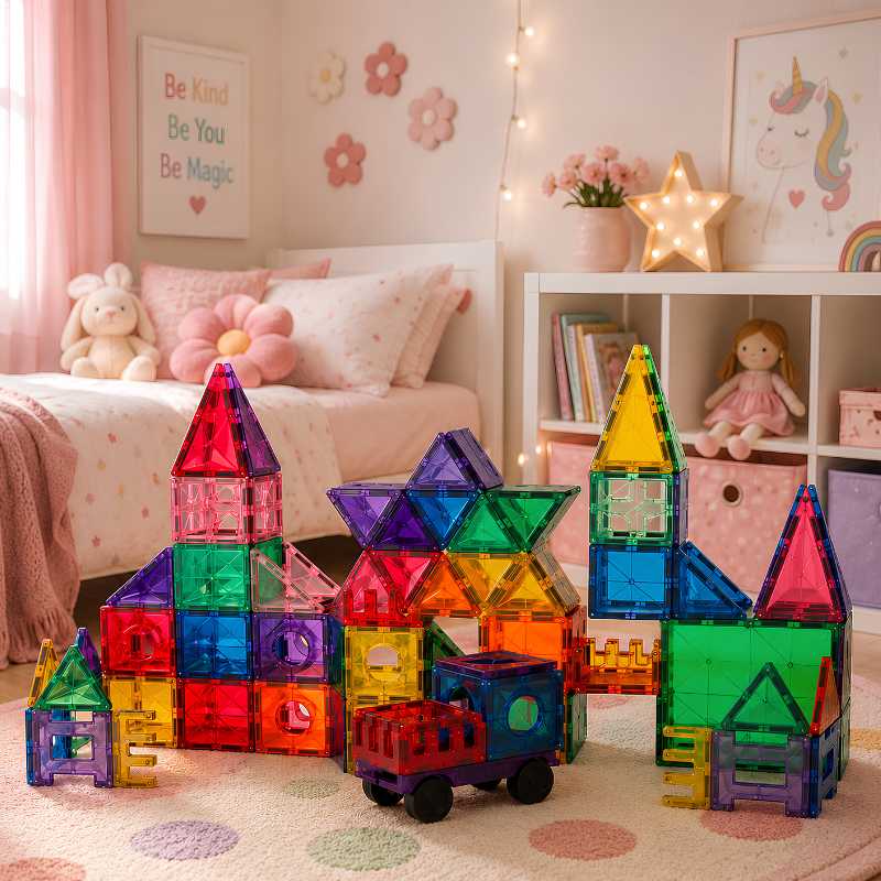 Magnetic 182pcs Rainbow Tiles Lifestyle 3