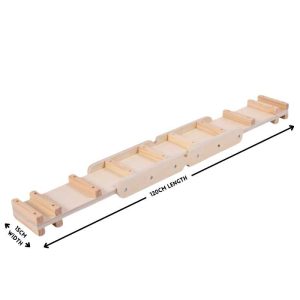 Wooden balance beam with measurements