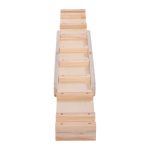 Wooden balance beam front on with little steps