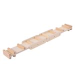 wooden balance beam with wooden steps