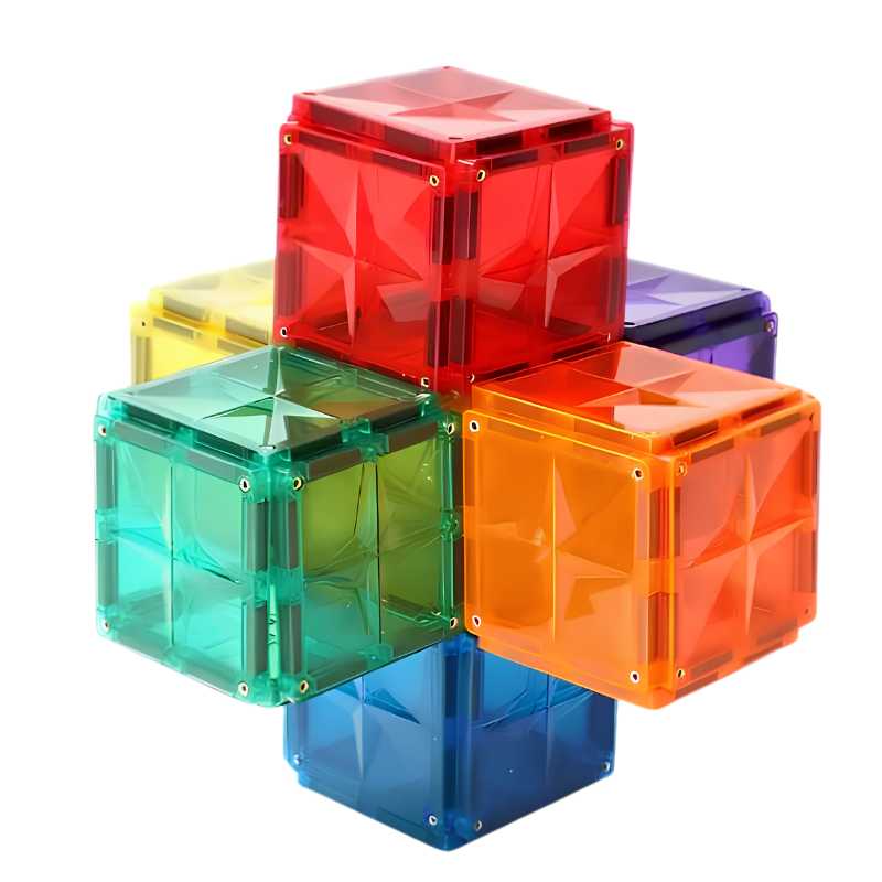 magnetic rainbow tiles 42 square tiles together
